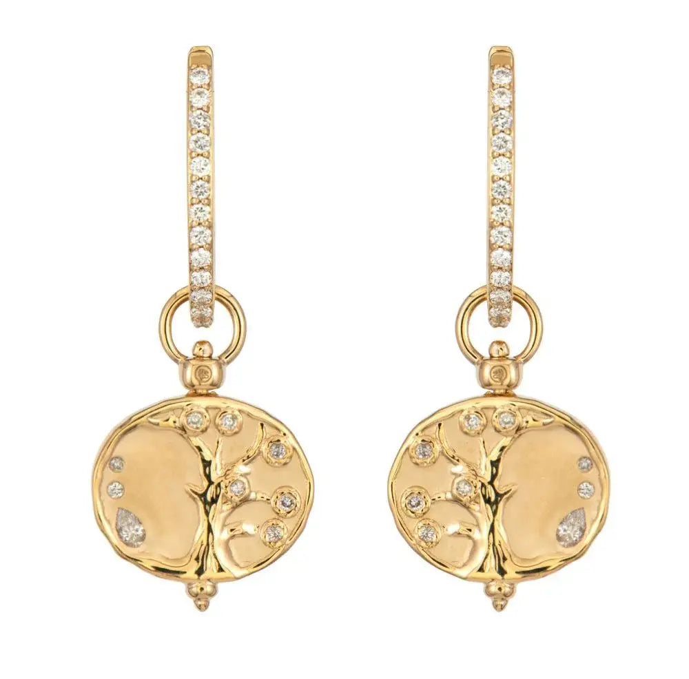 SINGLE | Tree of Life Diamond + Rainbow Sapphire Earring Charm or Pendant | .06c GSI14k