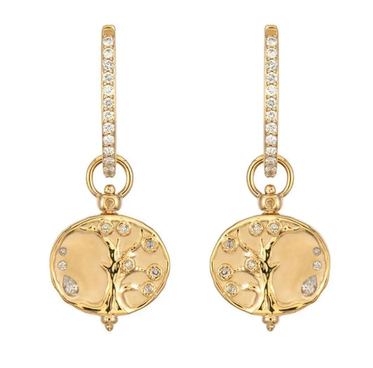 SINGLE | Tree of Life Diamond + Rainbow Sapphire Earring Charm or Pendant | .06c GSI14k
