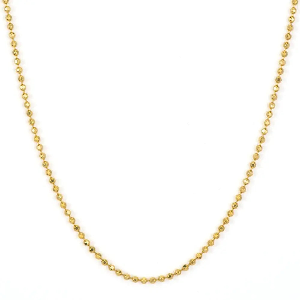 Small Beaded 1mm Chain.Necklace  | 18in 14k