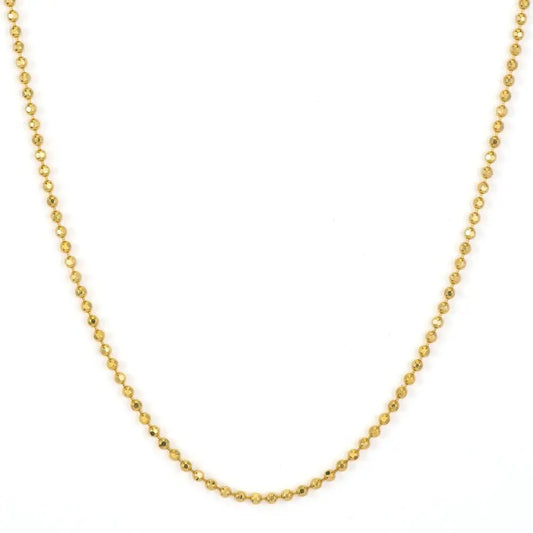 Small Beaded 1mm Chain.Necklace  | 18in 14k