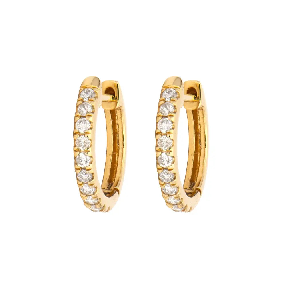 SINGLE | Diamond Huggie Hoop Earring | .12c GSI 14k
