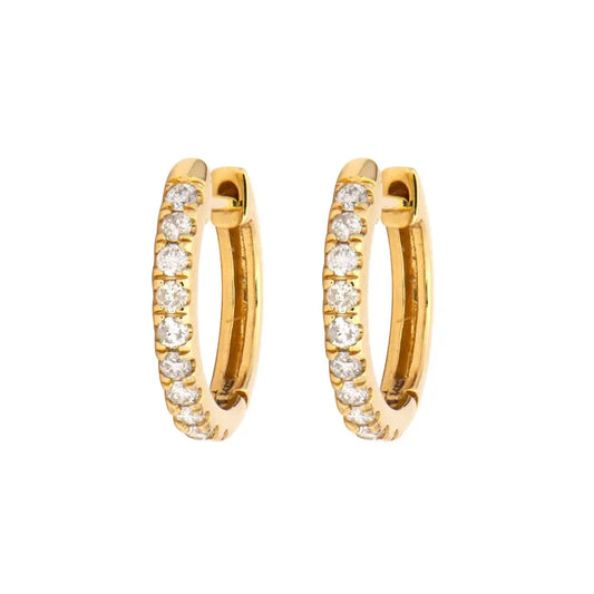 SINGLE | Diamond Huggie Hoop Earring | .12c GSI 14k
