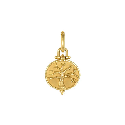 Tree Of Life Reversible Engravible Pendant + Bale | .14c GSI 14k