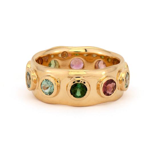 Mixed Tourmaline Band Ring | S7 14k