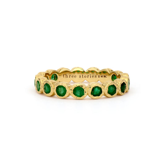 Emerald Bezel Set Band Ring | S7 14k