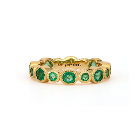 Timeless Bezel Set Ombre Emerald Band