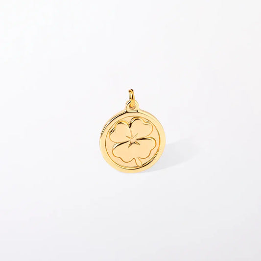 Coin Clover Charm Pendant