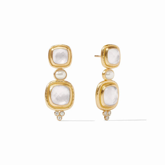 Tudor Statement Earring | Iridescent Clear Crystal