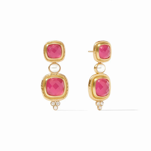 Tudor Statement Earrings | Iridescent Raspberry