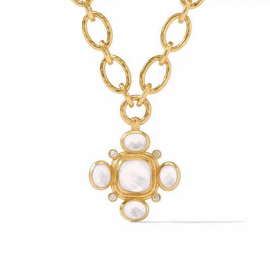 Tudor Statement Necklace | Iridescent Clear Crystal