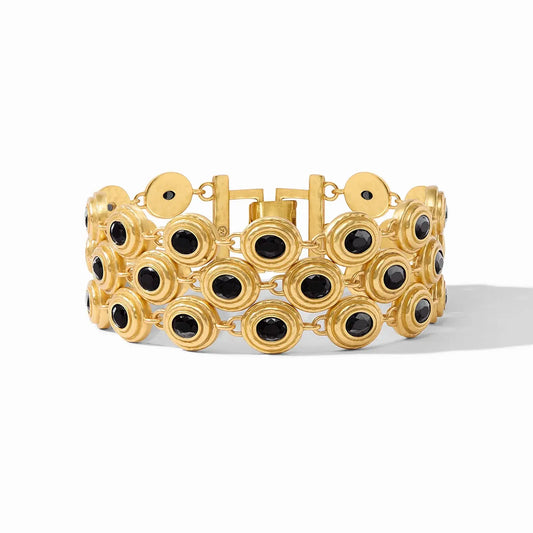 Tudor Triple Row Tennis Bracelet | Obsidian Black