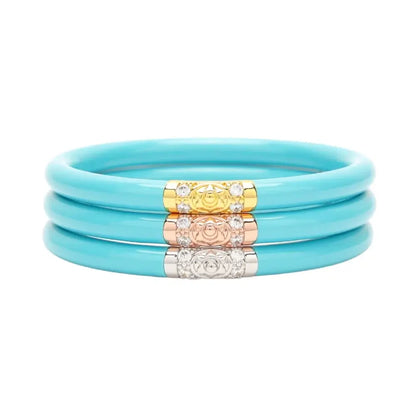 Budha Girl Three Kings All Weather Bangles S/3 Turquoise L