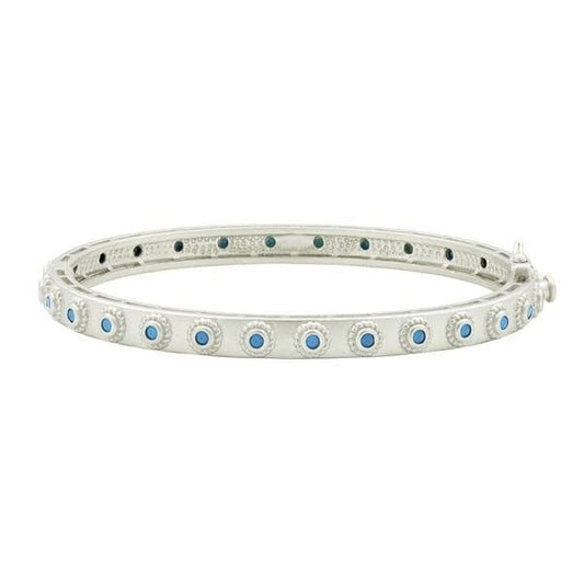 Studded Eternity Turquoise Hinge Bangle