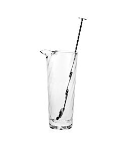 William Yeoward Crystal American Bar Dakota Martini Mixer + Stirrer Set | 9.25in 1.25pt