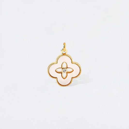 Cut Out Clover + Crystal Charm Pendant