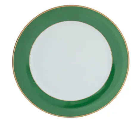 Colorsheen Emerald Ultra-White + Gold Salad Plate | 8.25in