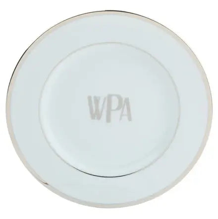 Signature Ultra-White Platinum Bread + Butter Plate | 6.5in Monogrammed