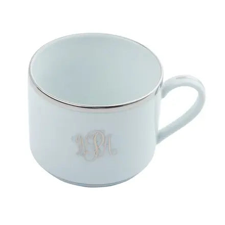 Signature Ultra-White Platinum Can Tea Cup | 7.25oz Monogrammed