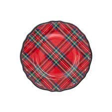 Tartan Melamine Dessert Plates Set of 4