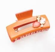 Color Block Modern Hair Claw | Orange