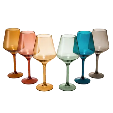 Acrylic Wine Glass Set of 6  | Muted Naturals 15oz