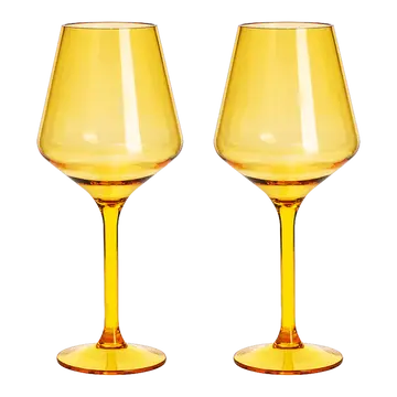 Acrylic Stemmed Wine Glass | Yellow 15oz