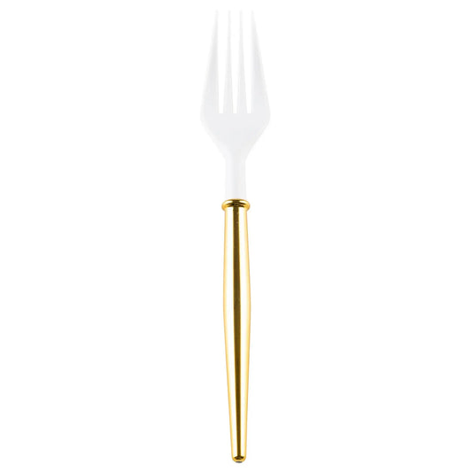 Cocktail Forks | White + Gold