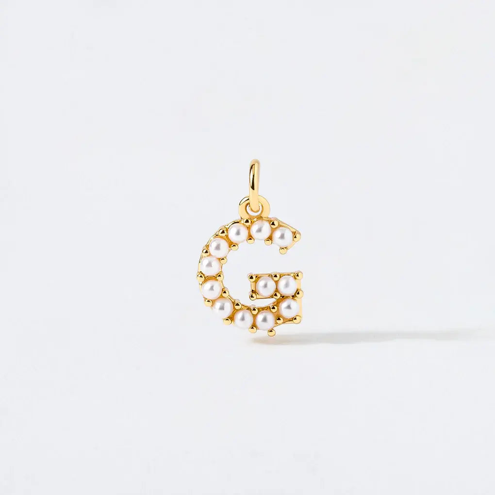Pearl Initial Charm Pendant | G