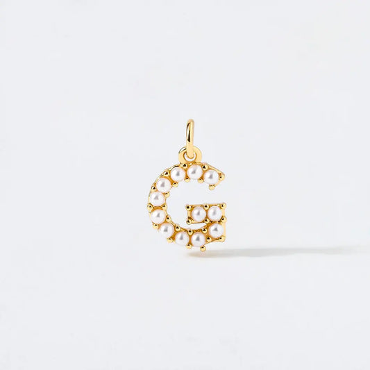 Pearl Initial Charm Pendant | G
