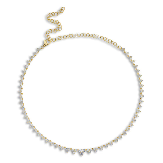 Diamond Necklace | 14k Yellow Gold 4.08c