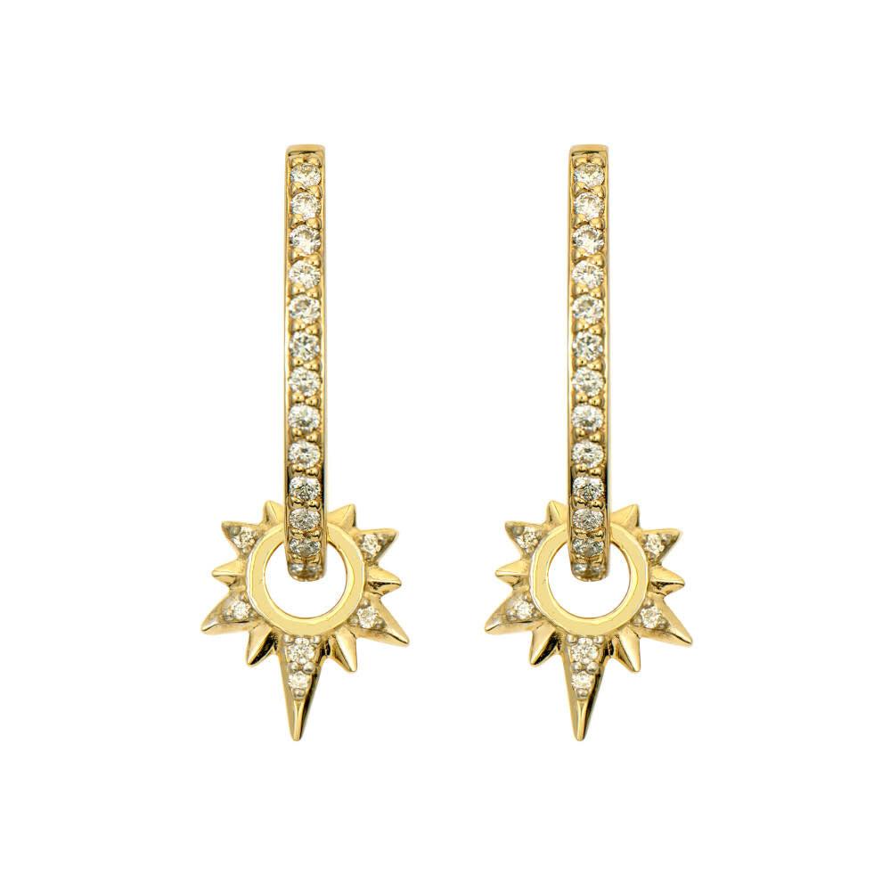 SINGLE | Tiny Starburst Earring Charm | .02c GSI 14k