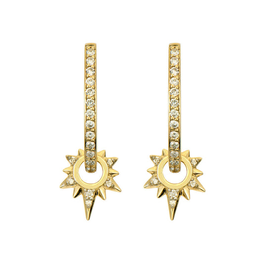 SINGLE | Tiny Starburst Earring Charm | .02c GSI 14k