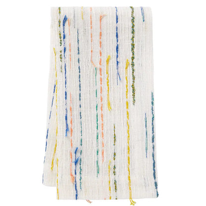 Linen Blend Napkins Set of 4 | White + Multi-Color 20x20in