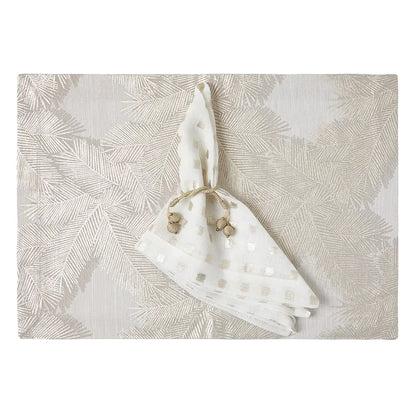 Linen Blend Napkins Set of 4 | White + Gold Foil Block 20x20in