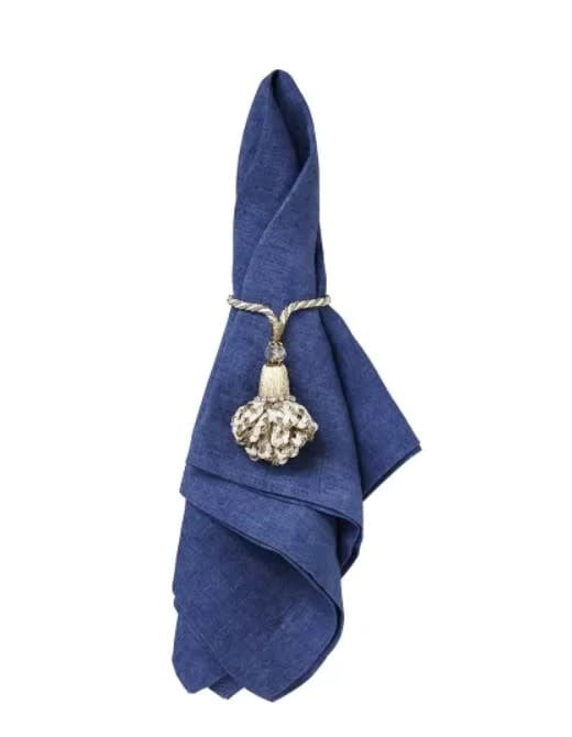Linen Napkins Set of 4 | Solid Sea Blue 20x20in
