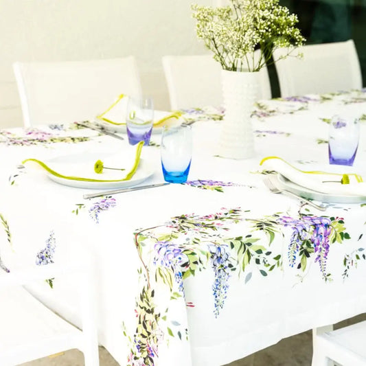 Floral Tablecloth | Lilac + Sage 70x70in