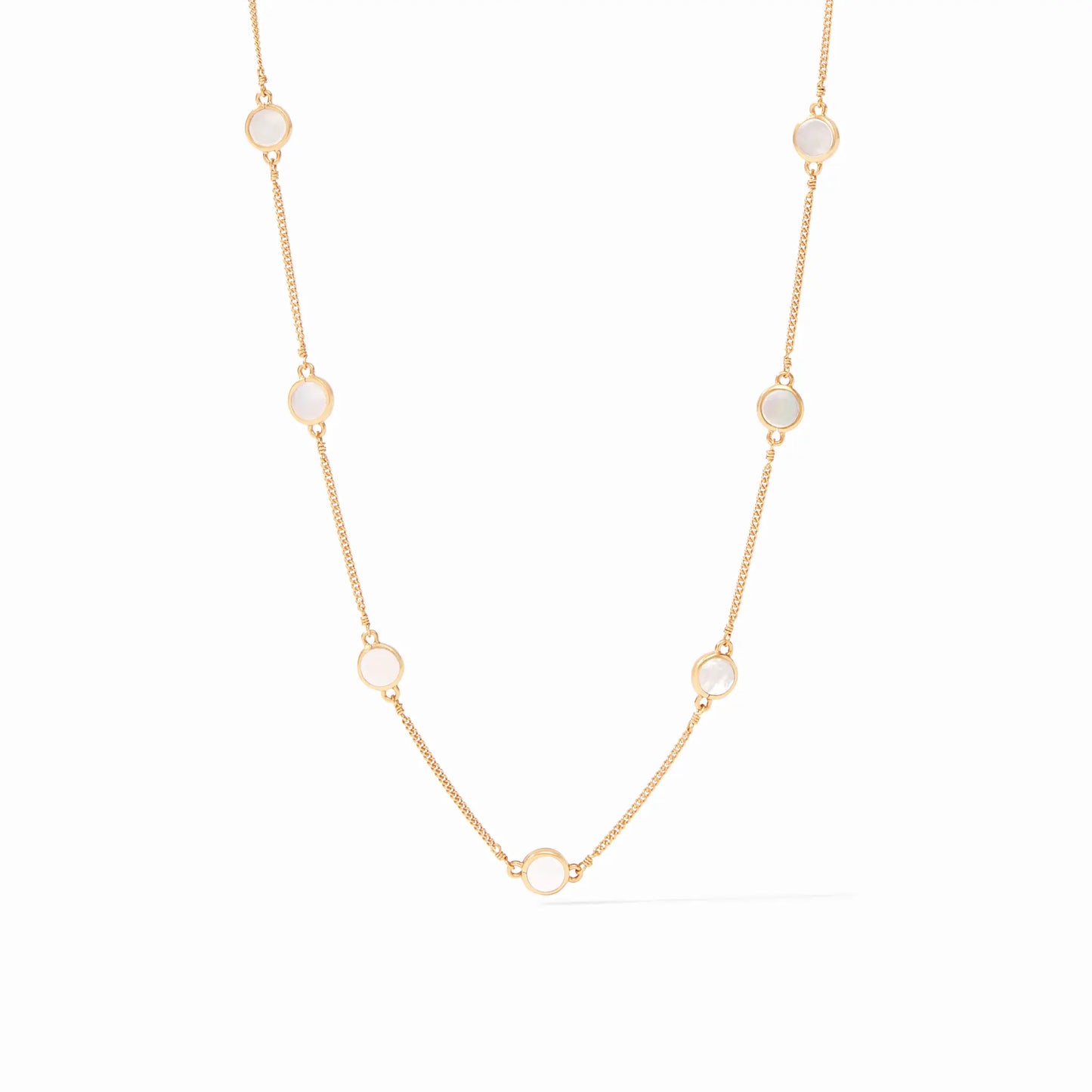 Valencia Delicate Station Necklace | 16.5-17.5in Mother of Pearl