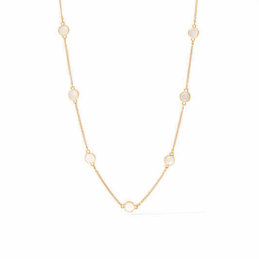 Valencia Delicate Station Necklace | 16.5-17.5in Mother of Pearl