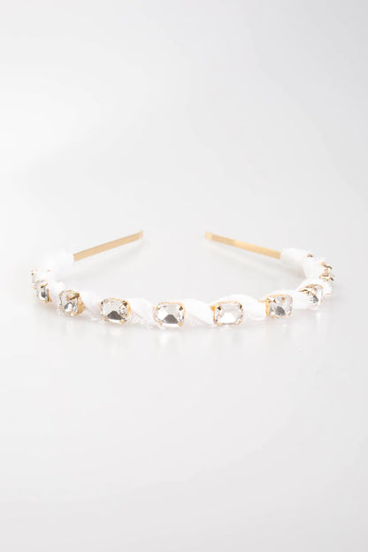 Phoebe Linen Fluff Headband | Ivory