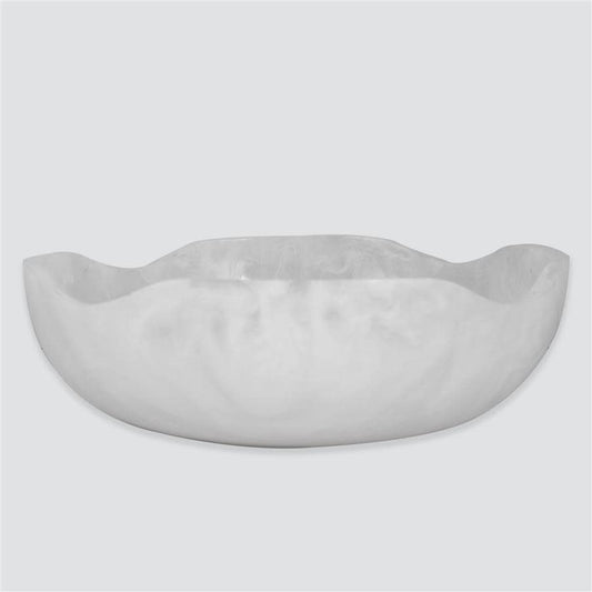 Resinware Handcrafted Large Bowl | 14.17x4.33in Snow