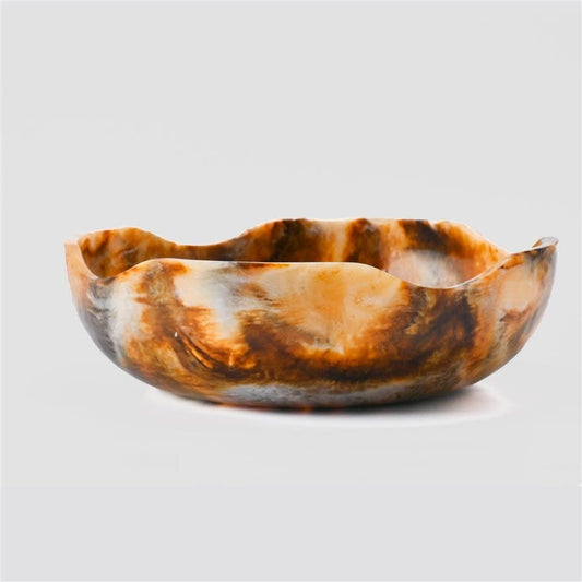 Resinware Handcrafted Large Bowl | 14.17x4.33in Cappuchino