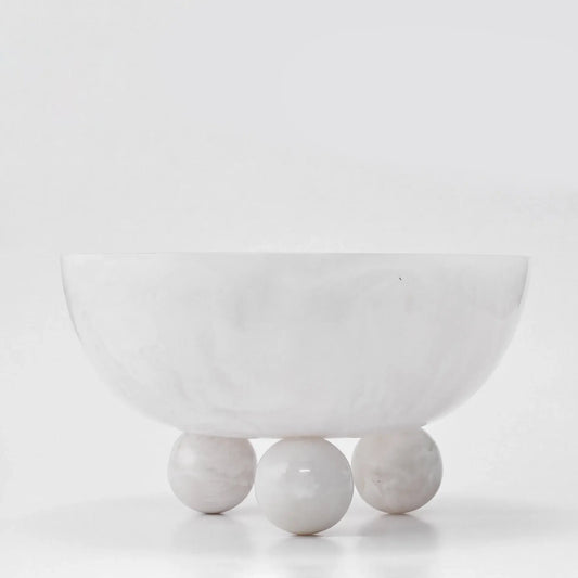 Resinware Handcrafted High Polish Large Bowl |12.2x6.3in Snow