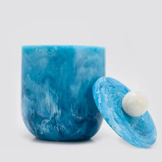 Resinware Handcrafted High Polish Ice Bucket | 6.5x7in Marine + Snow