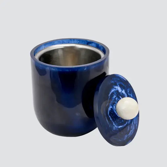 Resinware Handcrafted High Polish Ice Bucket | Azure +Snow