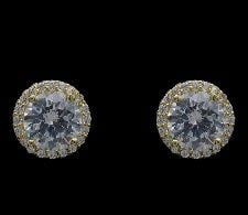 Pave + Centerstone Diamondique Travel Stud Earrings | Silver