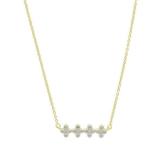 Clover Bar Pendant Necklace Gold