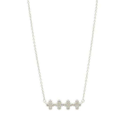 Clover Bar Pendant Necklace Silver