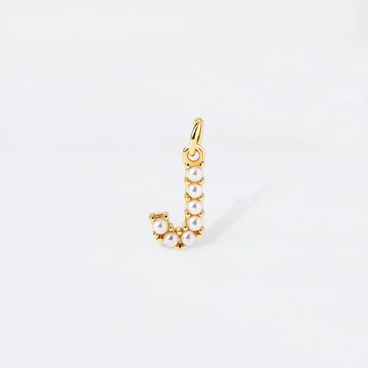 Pearl Initial Charm Pendant | J