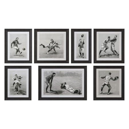 Vintage Football Prints S/7