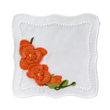 Bodrum Violeta Cocktail Napkins Set of 4 | 6in Orange